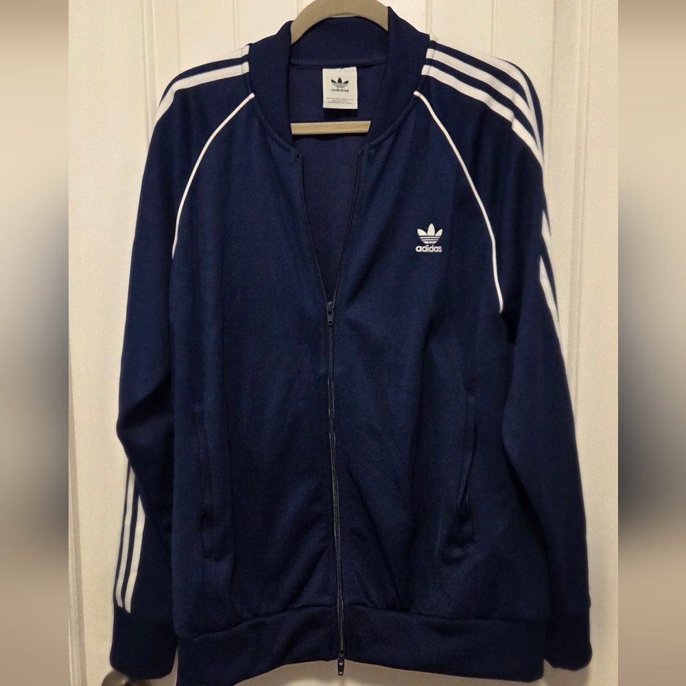 Adidas Navy Jacket with Cream Details